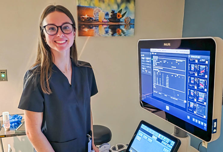 CVTC sonography student after doing a scan