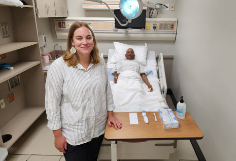 woman in healthcare simulation lab