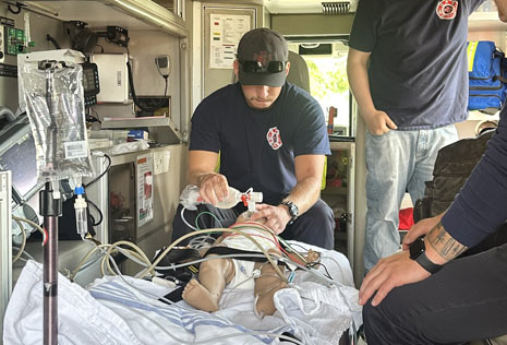 Eau Claire Fire & Rescue firefighter paramedics participate in health simulations at Chippewa Valley Technical College each year to keep their skills sharp. From July 9 through 11, first responders from the department used their training during a mock scenario.